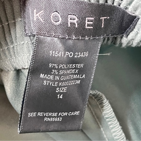 KORET Ladies Microfiber Pull-On Pant in Mint Green, Size 14 - Picture 5 of 6